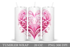 Heart Tumbler Design. Valentine Tumbler Wrap Sublimation Product Image 1