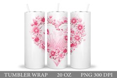 Heart Tumbler Sublimation. Valentines Tumbler Wrap Design Product Image 1