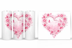 Heart Tumbler Sublimation. Valentines Tumbler Wrap Design Product Image 2