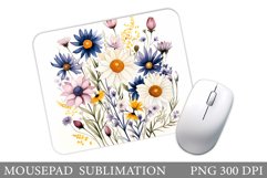 Wildflowers Mouse Pad. 3D Flowers Mouse Pad Design Product Image 1