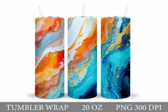 Alcohol Ink Tumbler Sublimation. Abstract Tumbler Design Product Image 1