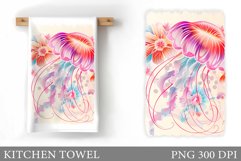 Jellyfish Kitchen Towel. Sea Kitchen Towel Design Product Image 1