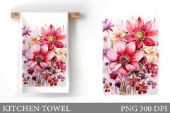 Flowers Kitchen Towel. Flowers Kitchen Towel Design Product Image 1