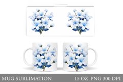 Flowers Mug Sublimation. Floral Mug Wrap Design Product Image 1