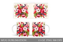 Berries Mug Sublimation. Summer Mug Design Product Image 1
