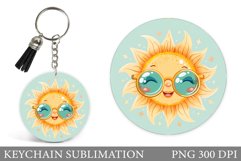 Cute Sun Keychain Sublimation. Cute Sun Sublimation Product Image 1