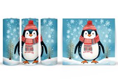 Winter Penguin Tumbler Wrap. Cute Penguin Tumbler Design Product Image 2