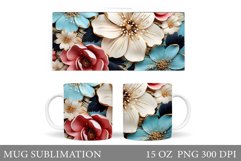 Flowers Mug Wrap Sublimation. Flowers Mug Wrap Design Product Image 1