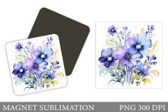 Wildflowers Magnet Design. Flowers Magnet Sublimation Product Image 1