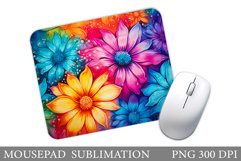 Flowers Mouse Pad Design. Summer Mouse Pad Sublimation Product Image 1