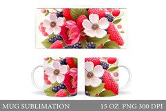 Berries Mug Sublimation. Summer Mug Design Product Image 1