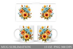 Flowers Mug Sublimation. Summer Mug Design Product Image 1