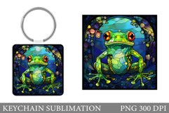 Frog Keychain Design. Stained Glass Frog Keychain Product Image 1