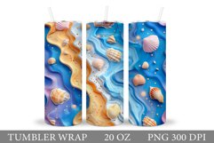 3D Seashell Tumbler Sublimation. 3D Sea Tumbler Design Product Image 1
