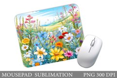 Flowers Mouse Pad Sublimation. Summer Mouse Pad Design Product Image 1