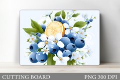 Blueberries Cutting Board. Orange Cutting Board Sublimation Product Image 1