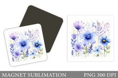 Wildflowers Magnet Sublimation. Flowers Magnet Design Product Image 1