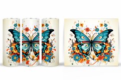 Butterfly Tumbler Design. Flowers Tumbler Sublimation Product Image 2
