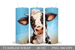 Cute Cow Tumbler Design. Cow Tumbler Sublimation Product Image 1