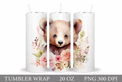 Bear Tumbler Sublimation. Bear Summer Tumbler Design Product Image 1