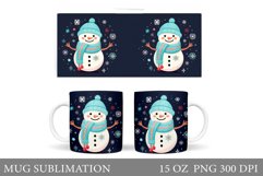 Cute Snowman Mug Wrap. Snowman Mug Sublimation Product Image 1