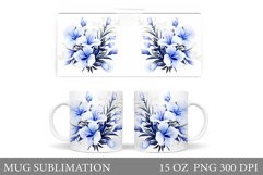 Flowers Mug Wrap Sublimation. Flowers Mug Wrap Design Product Image 1