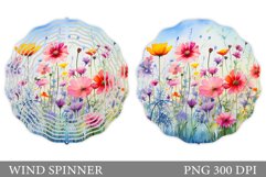 Flowers Wind Spinner Design. Summer Wind Spinner Template Product Image 1