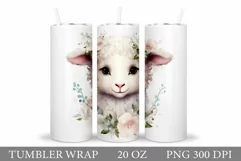 Cute Lamb Tumbler Design. Lamb Spring Tumbler Sublimation Product Image 1