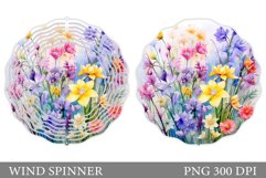 Wildflowers Wind Spinner. Floral Wind Spinner Sublimation Product Image 1