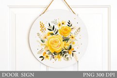Roses Door Sign Sublimation. Flowers Door Sign Design Product Image 1