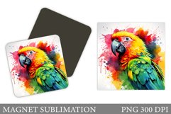 Parrot Magnet Sublimation. Cute Parrot Magnet Design Product Image 1