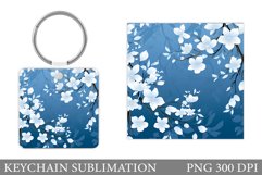 Flowers Keychain Sublimation. Flowers Keychain Design Product Image 1