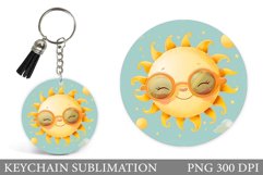Cute Sun Sublimation. Cute Sun Keychain Design Product Image 1