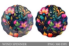 Flowers Wind Spinner Design. Flowers Spinner Sublimation Product Image 1