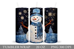 Snowman Tumbler Sublimation. Winter Tumbler Design Product Image 1