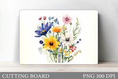 Wildflowers Cutting Board. Flowers Cutting Board Sublimation Product Image 1