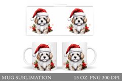 Christmas Dog Mug Wrap. Winter Dog Mug Wrap Sublimation Product Image 1