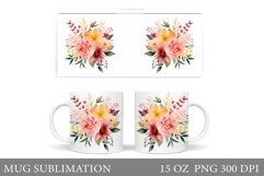 Flowers Mug Sublimation. Flowers Mug Wrap Design Product Image 1