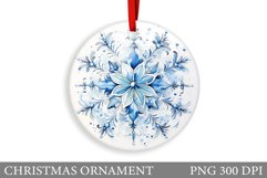 Snowflake Christmas Ornament. Watercolor Snowflake Ornament Product Image 1