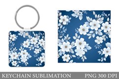 Flowers Keychain Design. Flowers Spring Keychain Sublimation Product Image 1