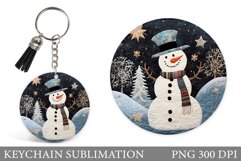 Snowman Keychain Design. Cute Snowman Keychain Sublimation Product Image 1
