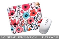 Flowers Mouse Pad Design. Summer Mouse Pad Sublimation Product Image 1