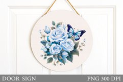 Butterfly Door Sign Sublimation. Summer Door Sign Design Product Image 1