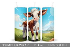 Cow Tumbler Sublimation. Cute Cow Tumbler Design Product Image 1