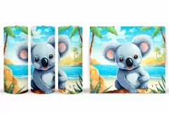 Cute Koala Tumbler Sublimation. Koala Summer Tumbler Design Product Image 2