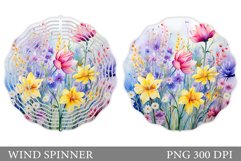 Wildflowers Wind Spinner. Floral Wind Spinner Template Product Image 1