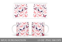 Butterflies Mug Sublimation. Butterflies Mug Design Product Image 1