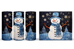 Snowman Tumbler Sublimation. Winter Tumbler Design Product Image 2