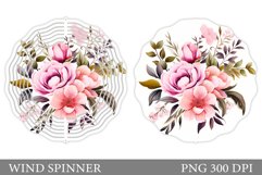 Flowers Wind Spinner Sublimation. Summer Wind Spinner Design Product Image 1