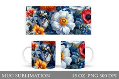 Flowers Mug Design. Floral Mug Sublimation Product Image 1